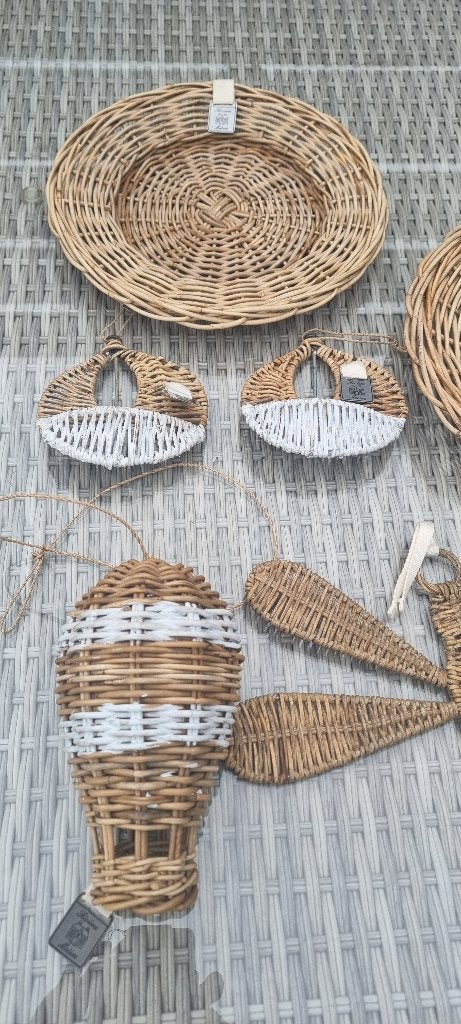 Riviera Maison Rotan Decoratie Set - Natuurlijke Boho Stijl, Beige, Boho, Nieuw, Ophalen of Verzenden