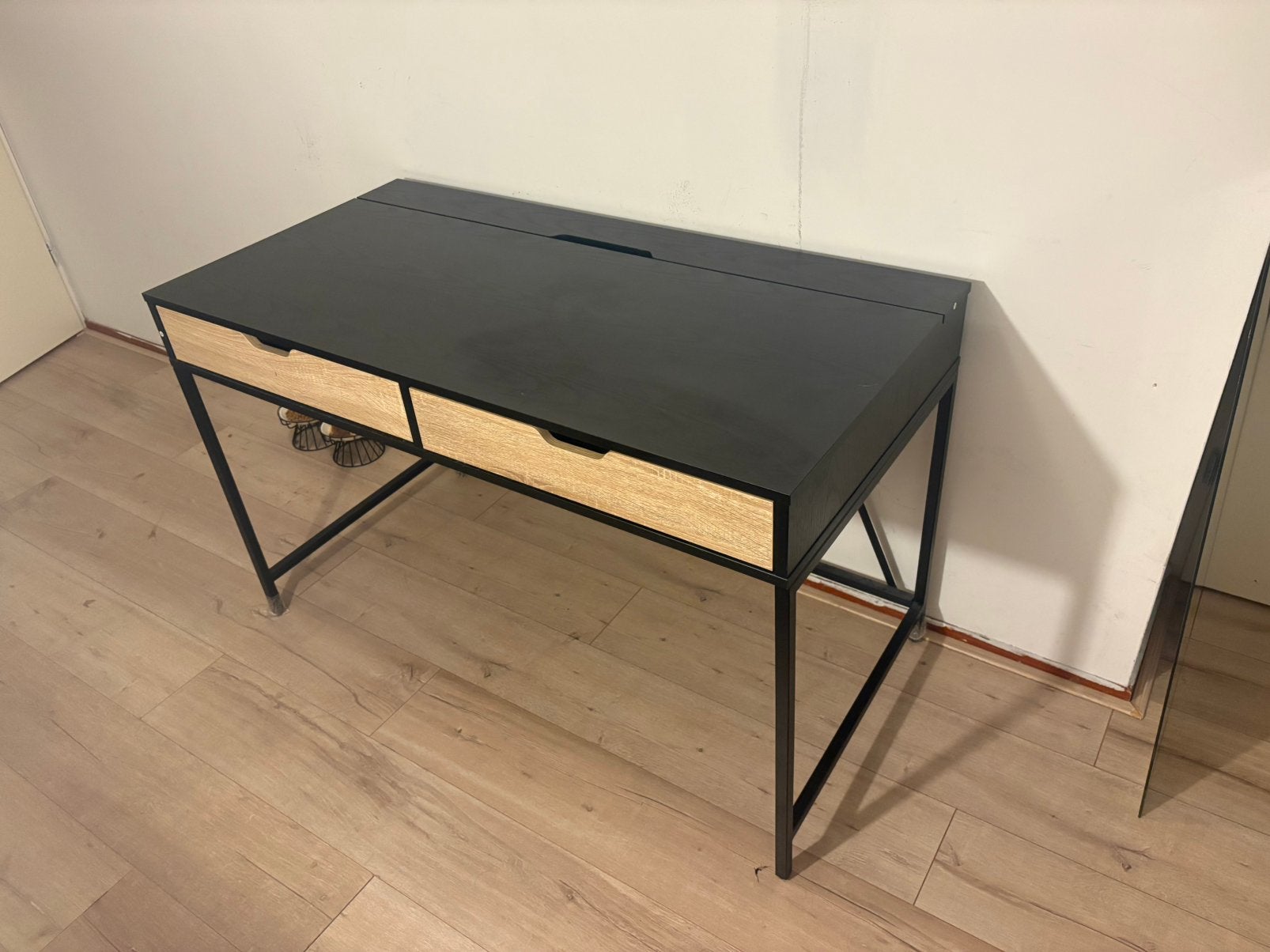 Jena bureau, desk table, office desk zwart met bruin, Huis en Inrichting, Ophalen, Zwart, Spaanplaat of MDF, Nieuw