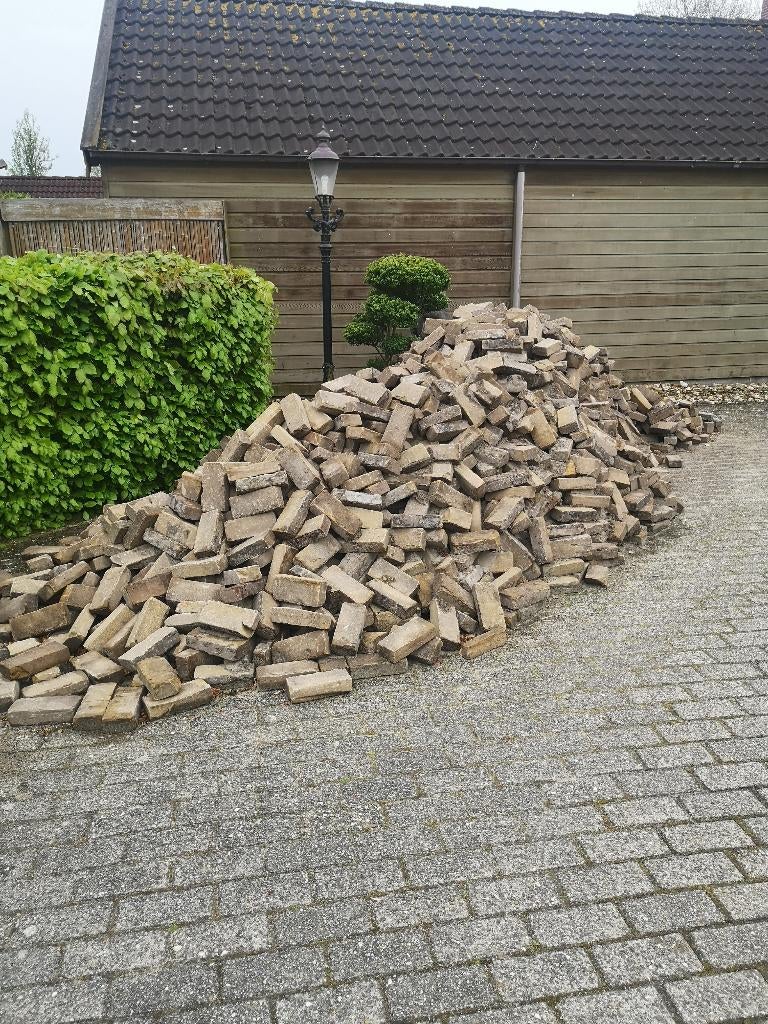 Oude waaltjes 70 jaren geel genuanceerd, Tuin en Terras, Tegels en Klinkers, Ophalen, Gebruikt, 10 m² of meer, Klinkers