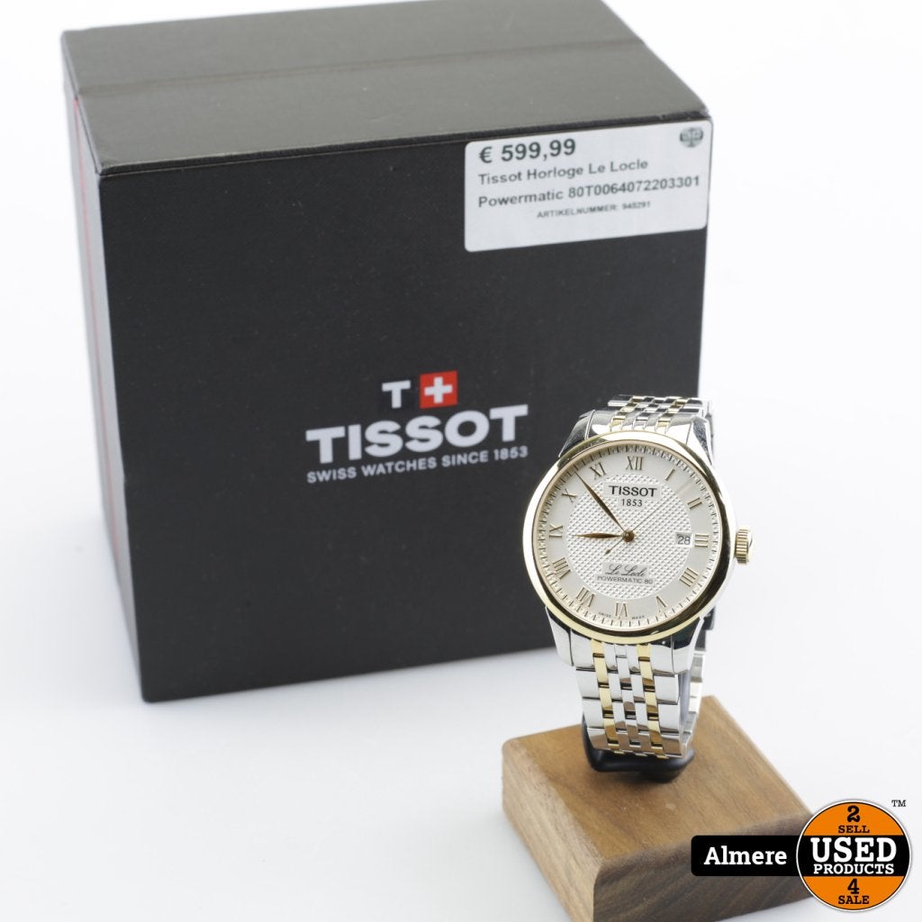 Tissot Horloge Le Locle Powermatic 80T0064072203301, Sieraden, Tassen en Uiterlijk, Horloges | Heren, Tissot, Zo goed als nieuw