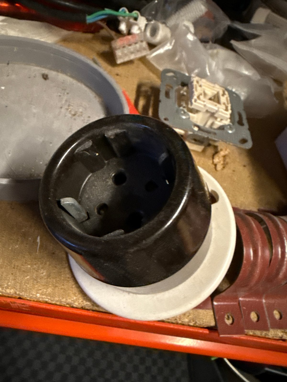 Vintage Bakelieten Wandcontactdoos - Klassiek Design, Ophalen, Gebruikt, Stopcontact