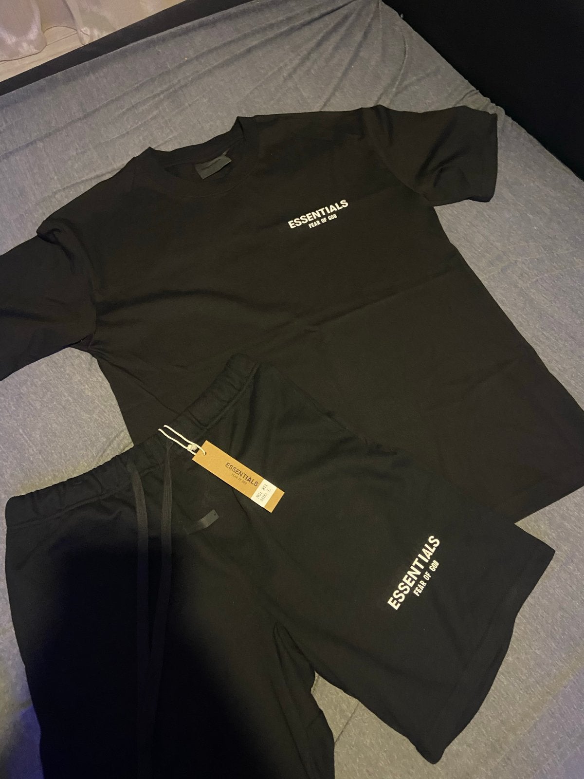 Essentials Fear of God Zwart T-shirt en Short Set, Ophalen of Verzenden, Nieuw