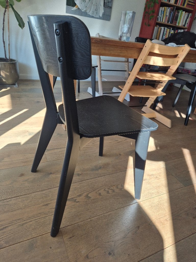 4 ikea eetkamerstoelen zwart Lisabo, Huis en Inrichting, Stoelen, Ophalen, Gebruikt, Zwart, Vier