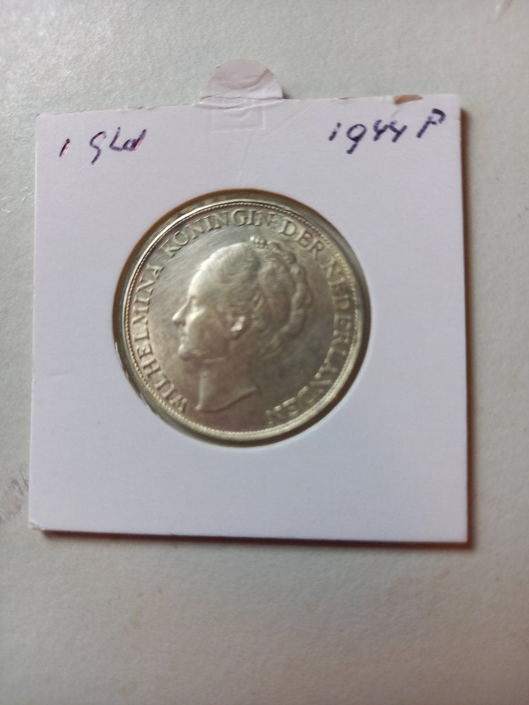Zilveren 1 gulden  munt Wilhelmina 1944 P, Postzegels en Munten, 1 gulden, Verzenden, Zilver, Koningin Wilhelmina