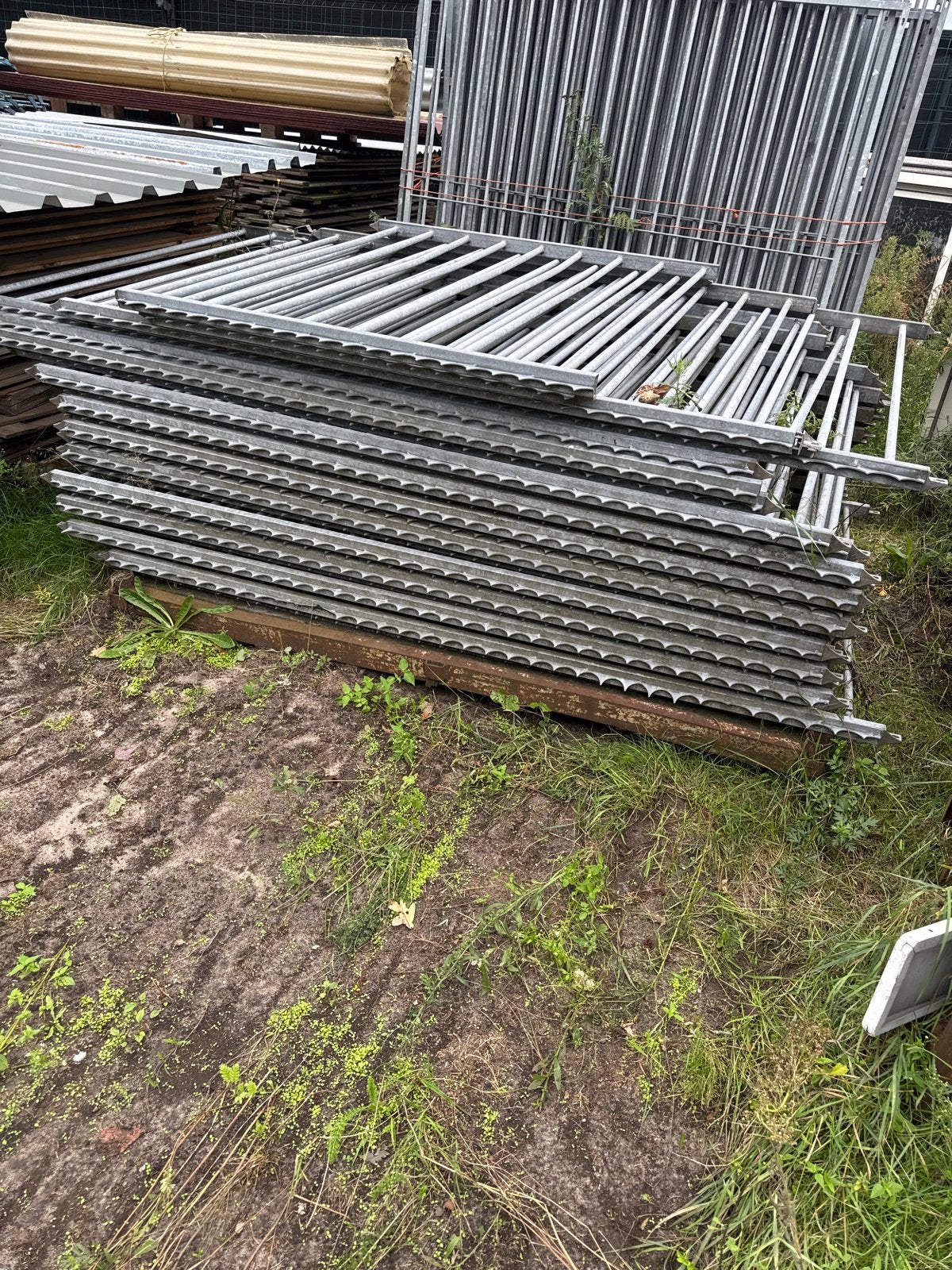 20 Gegalvaniseerde Spijlhekwerkdelen - 1.50m Hoog, Ophalen, Gebruikt, IJzer, Spijlenhekwerk