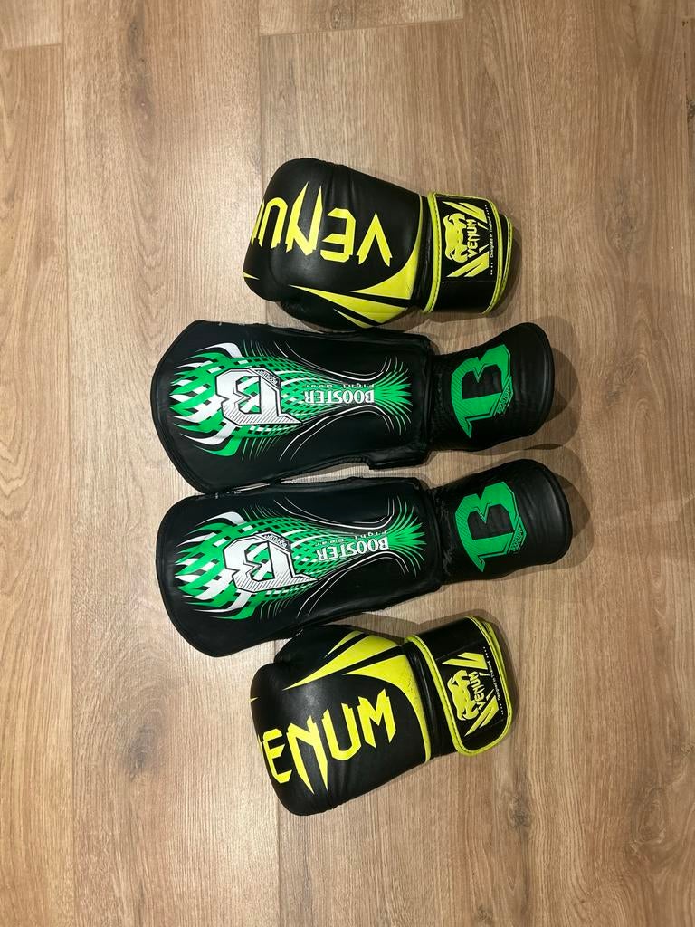 Kinder Venum Bokshandschoenen en Booster Scheenbeschermers, Ophalen of Verzenden, Zo goed als nieuw, Bokshandschoenen