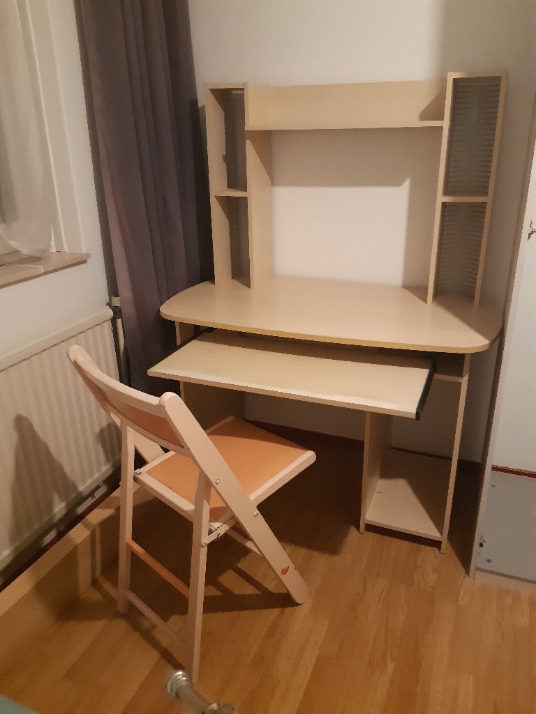 Pc bureau compleet met stoel, Huis en Inrichting, Bureaus, Ophalen, 110 cm, Hout, Computerbureau