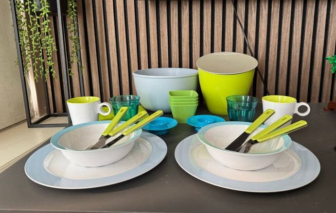 Mepal Servies Set voor 2 Personen - Compleet met bestek, Kunststof, Gebruikt, Mepal, Ophalen of Verzenden