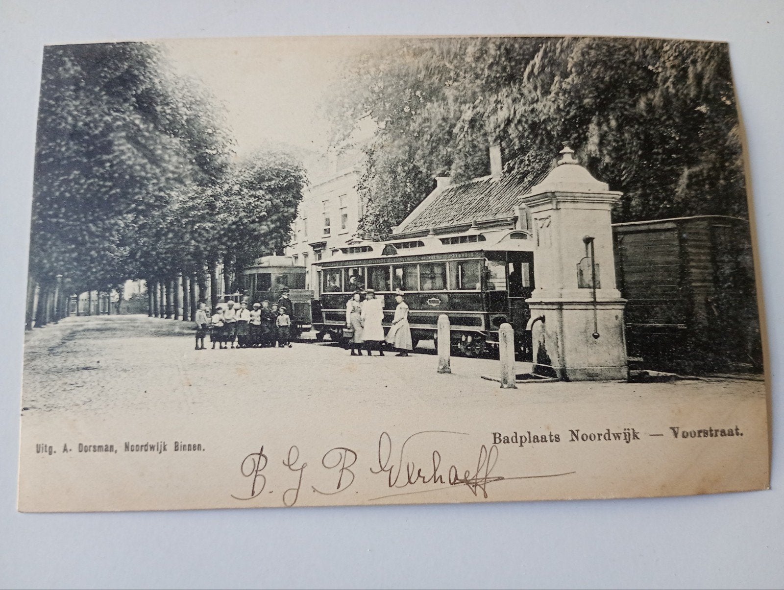 Noordwijk Binnen Tramhalte met Tram 1905, Ophalen of Verzenden, Voor 1920, Gelopen, Zuid-Holland