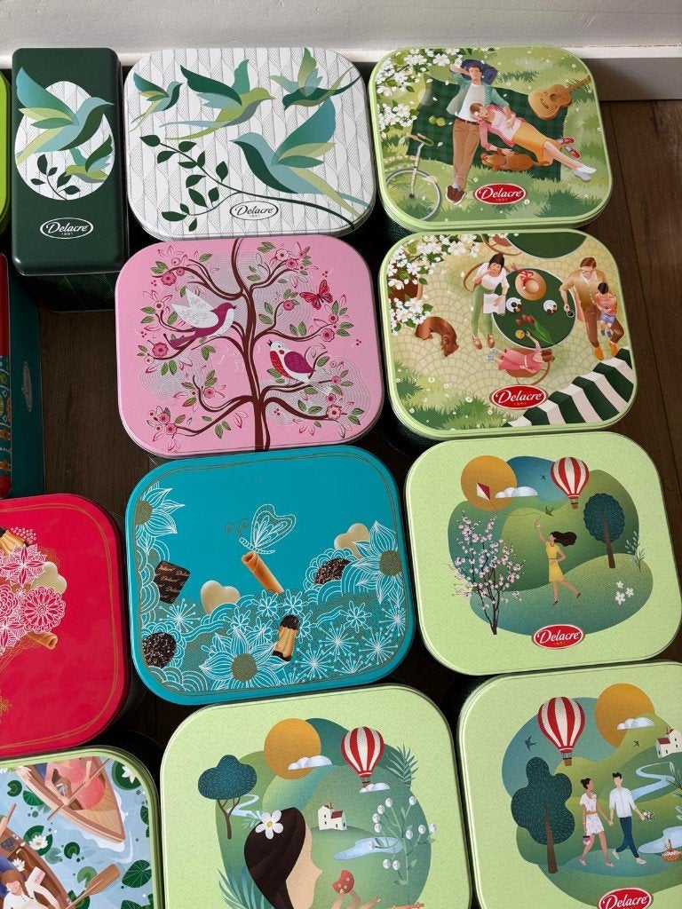 lot van 62 unieke Delacre dozen, Ophalen, Overige