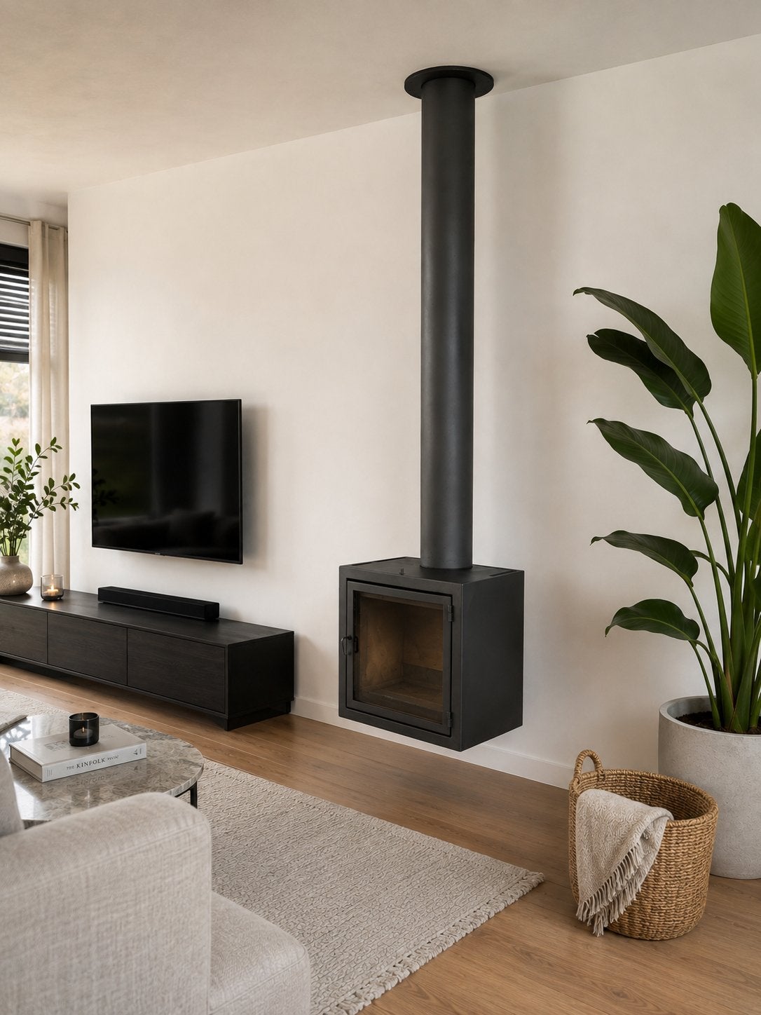 Dik Geurts HGU 50 draaibare hangende houtkachel – 8,7 kW, Ophalen, Gebruikt, Hangende haard, Houthaard
