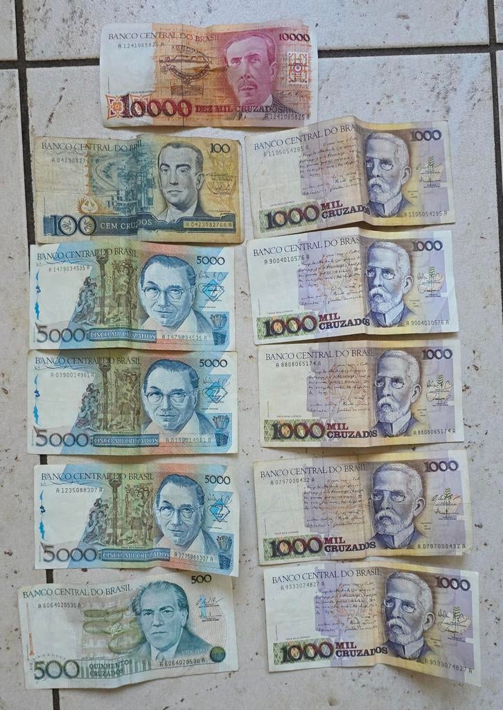 Braziliaanse bankbiljetten verzameling Brazilië / Cruzados, Postzegels en Munten, Bankbiljetten | Europa | Niet-Eurobiljetten