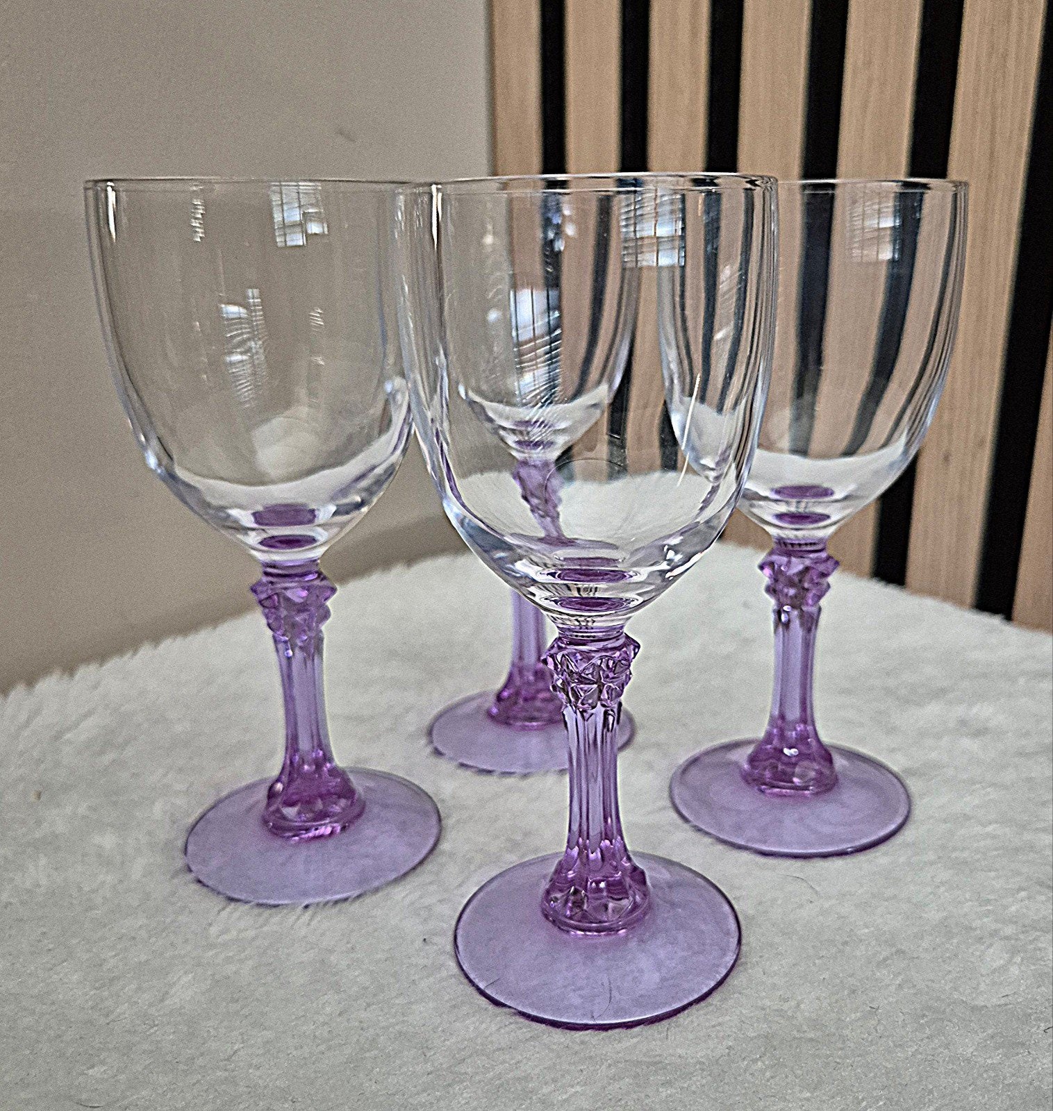 4 Cristal d'Arques Lude Lilas wijnglazen, Ophalen of Verzenden, Nieuw, Overige typen
