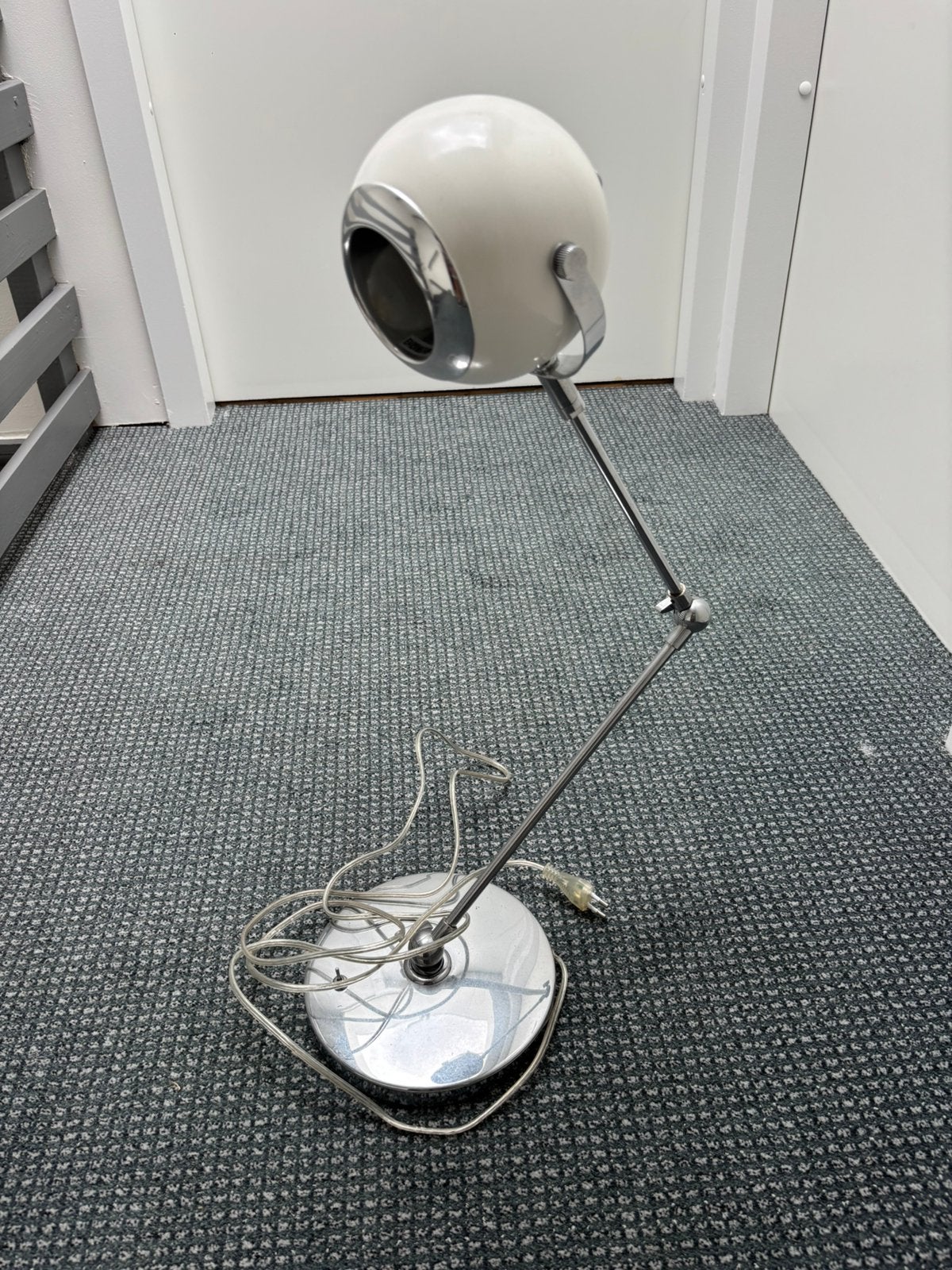 Tafel - bureaulamp - retro - vintage - bollamp - wit, Ophalen, Bureaulamp, Vintage, Wit