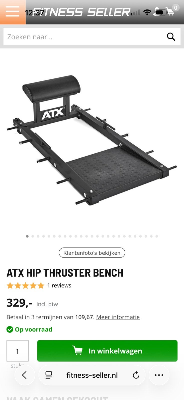 ATX Hip Thrust Bench, Ophalen, Zo goed als nieuw, Benen, Fitnessbank