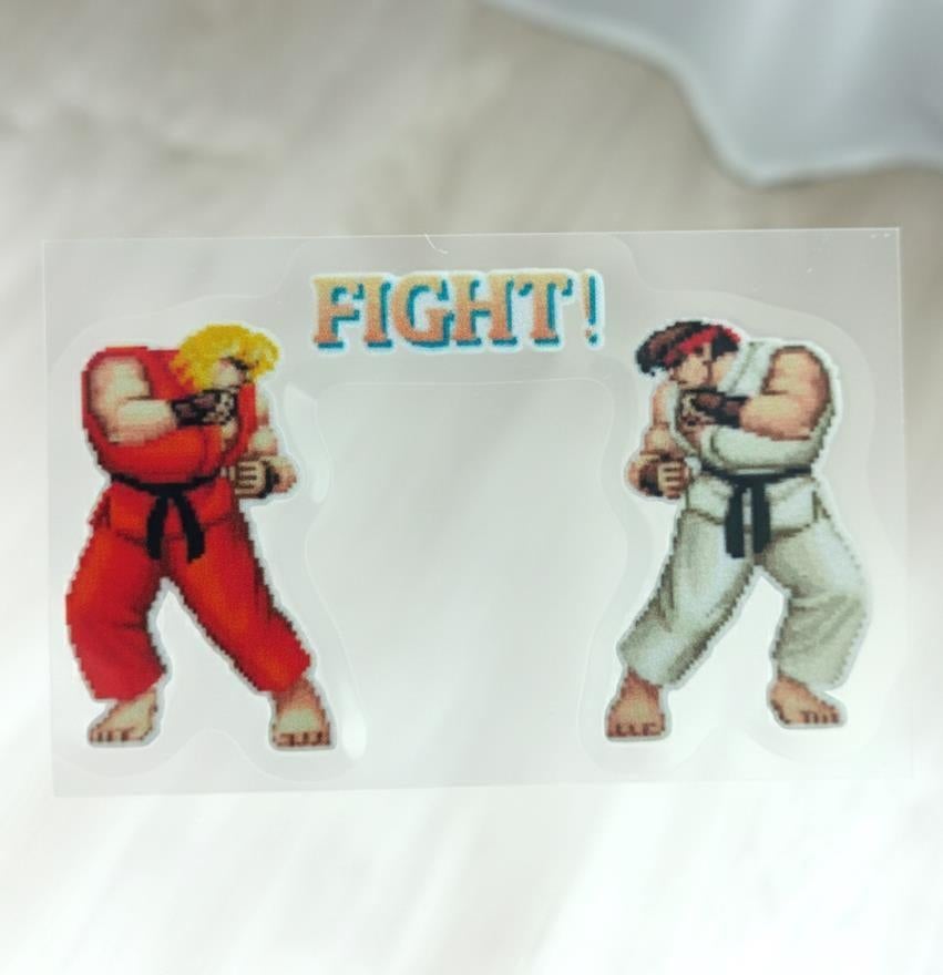 STREET FIGHTER 2 Ryu Ken Pixel Art Bartop Sticker decal, Verzenden, Nieuw, Bedrijf of Vereniging