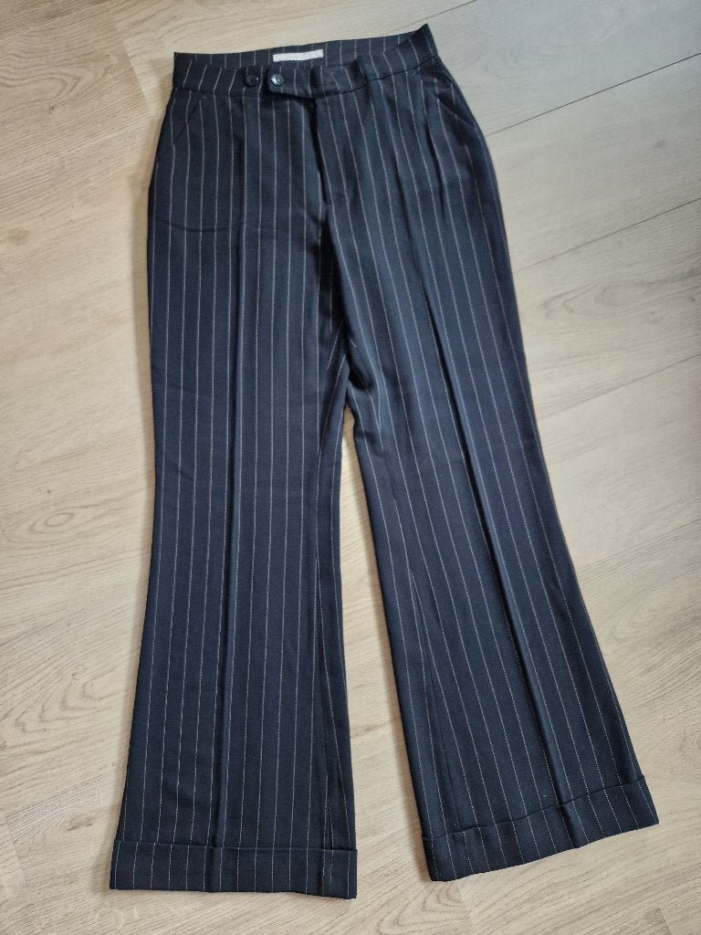 Zwarte pantalon met krijtstreep van MAC - Maat 38/32 - ZGAN, Maat 38/40 (M), Zwart, MAC, Ophalen of Verzenden