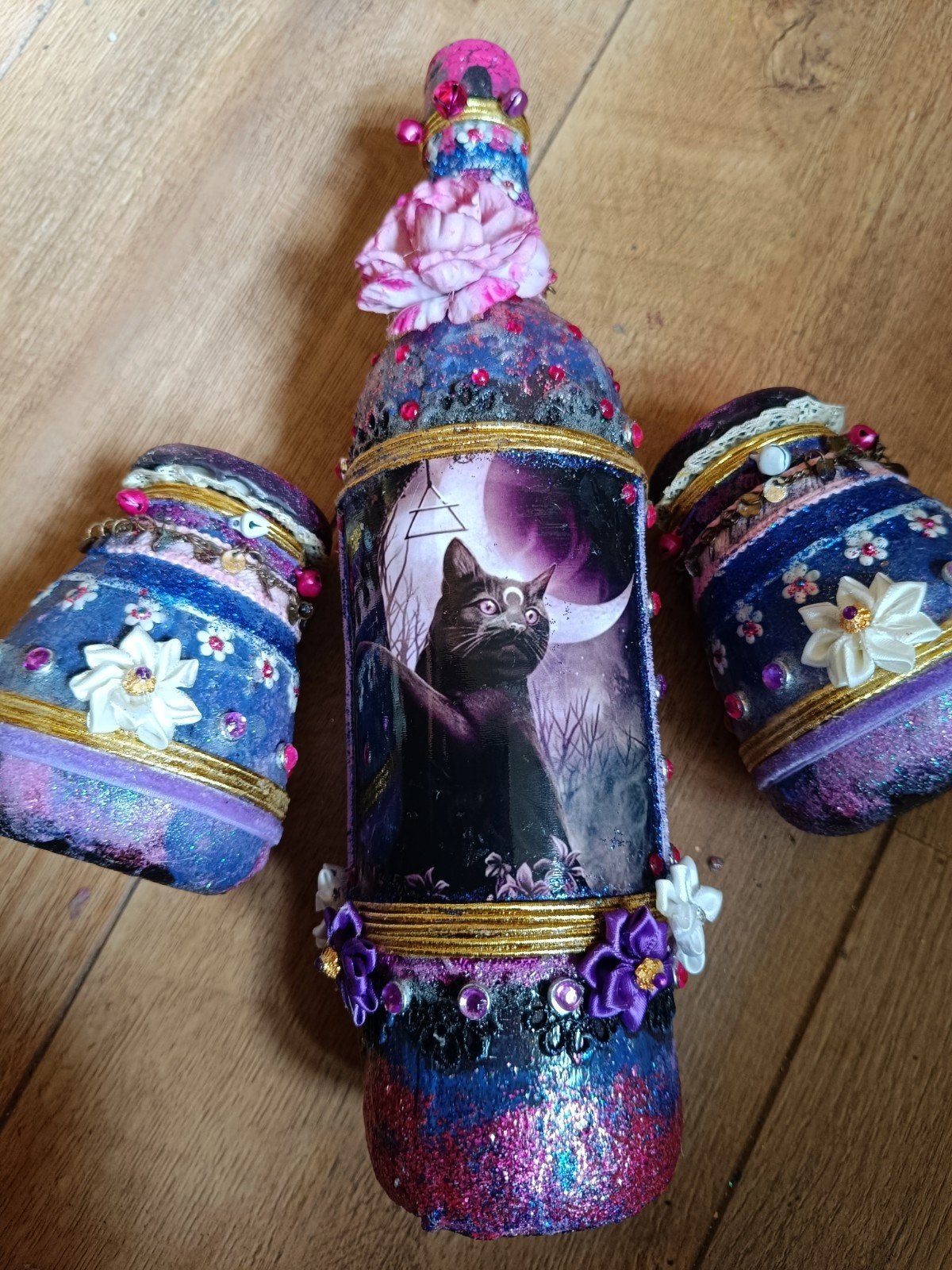 Black Cat Gothic Style, Ophalen of Verzenden, Nieuw, Rond, Overige materialen