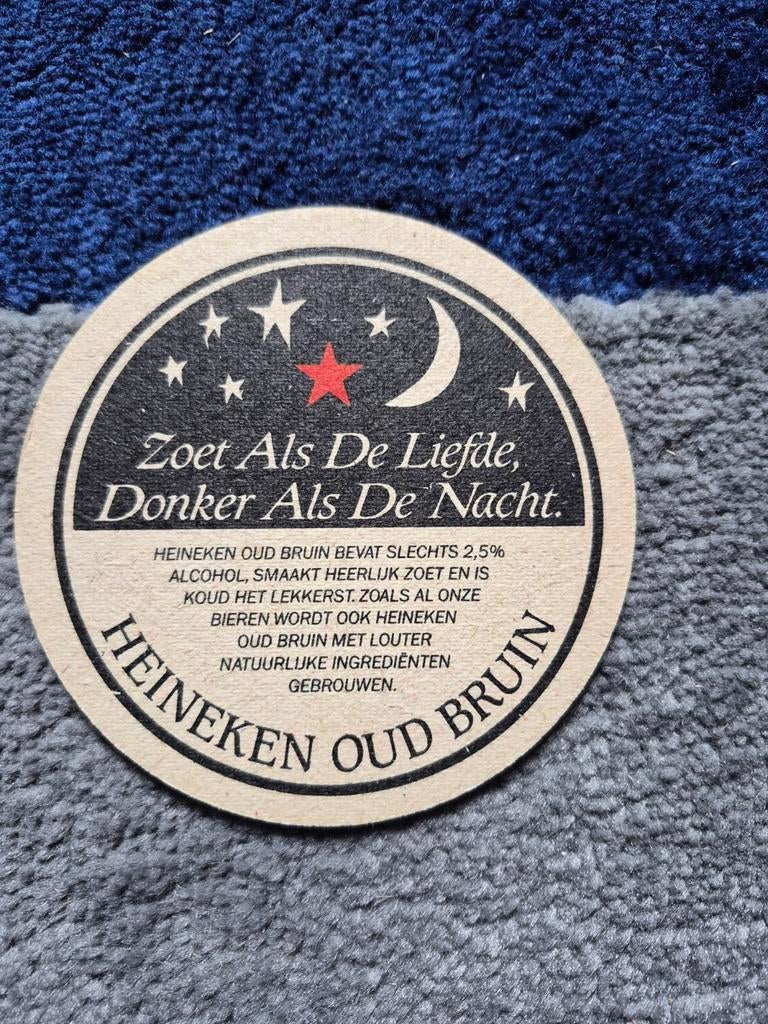 Heineken Oud Bruin Bierviltje - Zoet Als De Liefde, Ophalen of Verzenden, Gebruikt, Viltje(s), Heineken