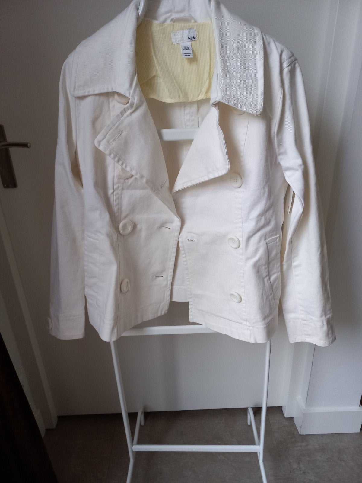 nieuwe witte denim blazer/zomerjas H&M maat 44, Ophalen of Verzenden, Nieuw, Maat 42/44 (L), Wit