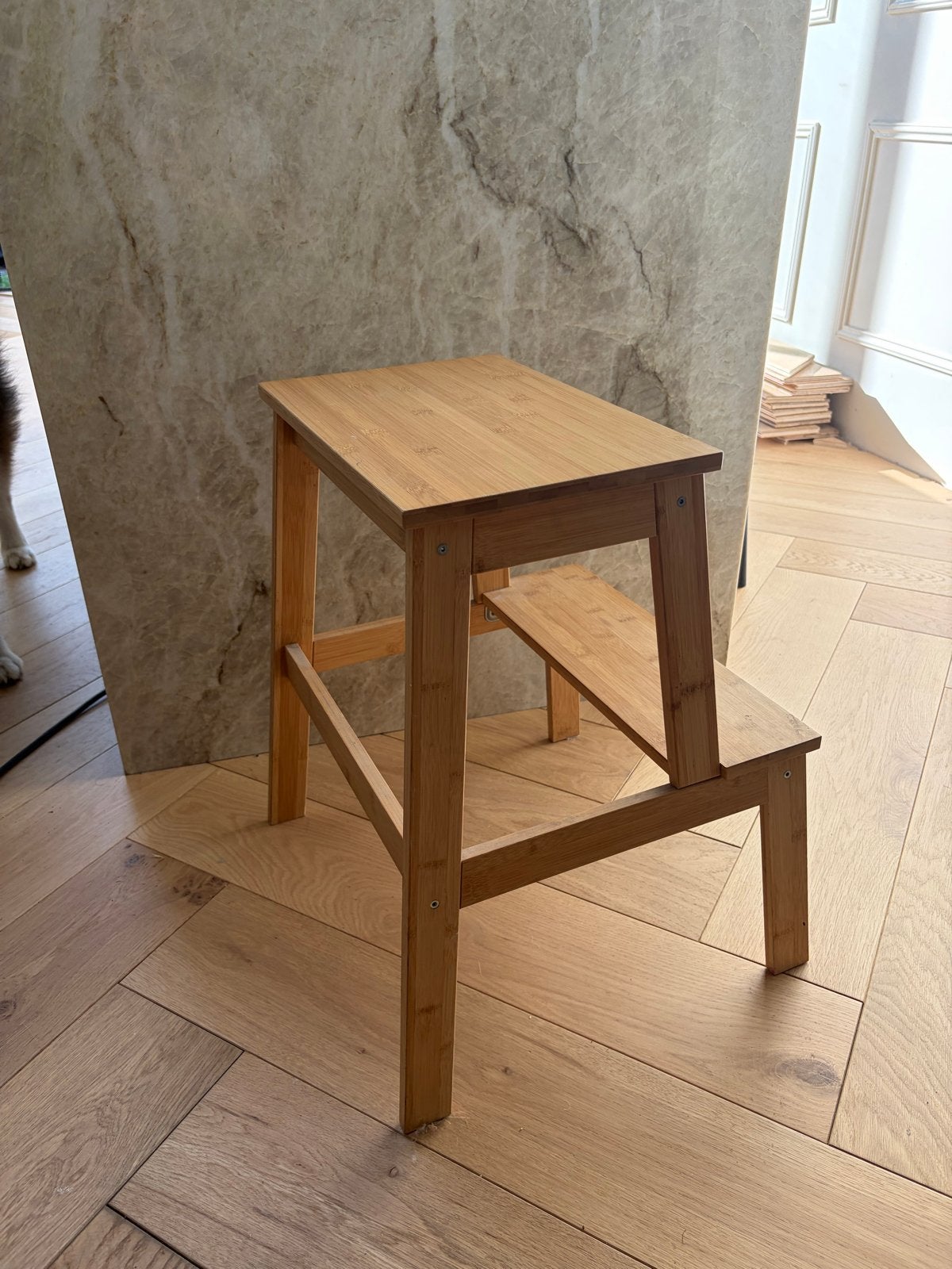 Ikea Tenhult opstapje / kruk van bamboe, Ophalen, Gebruikt, Hout