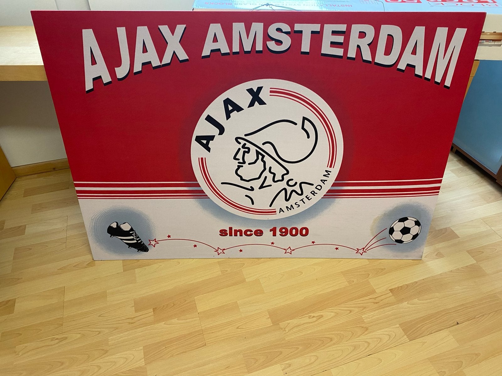 Groot Ajax Amsterdam bord - Sinds 1900, Ophalen, Zo goed als nieuw, Ajax, Overige typen