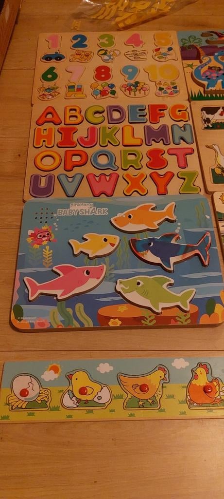 Houten puzzels voor kinderen - cijfers, letters, dieren, Kinderen en Baby's, Speelgoed | Kinderpuzzels, 2 tot 4 jaar, Gebruikt