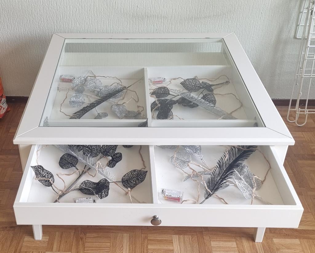 Gratis op 16 juni salon tafel met onderbak, Huis en Inrichting, Tafels | Salontafels, Ophalen, Gebruikt, 50 tot 100 cm, Vierkant