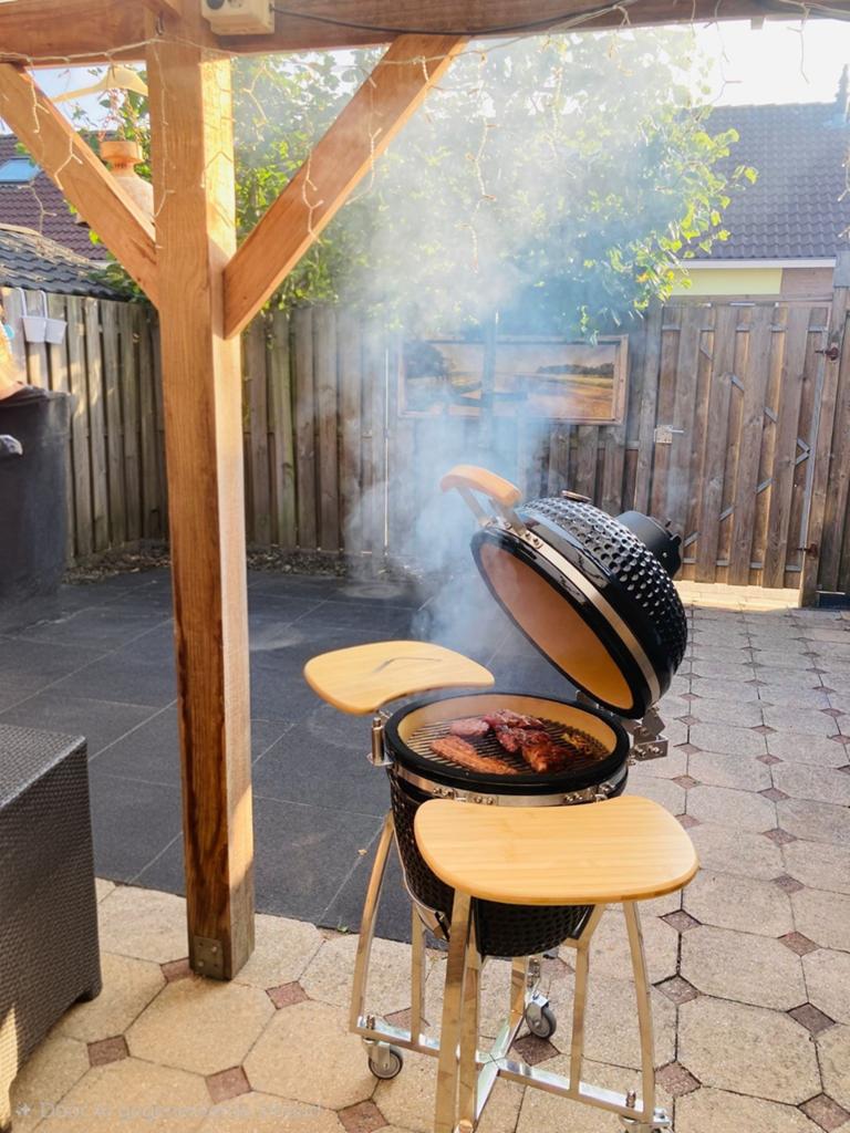 Kamado 18inch., Tuin en Terras, Houtskoolbarbecues, Ophalen, Gebruikt, Onbekend, Met accessoires
