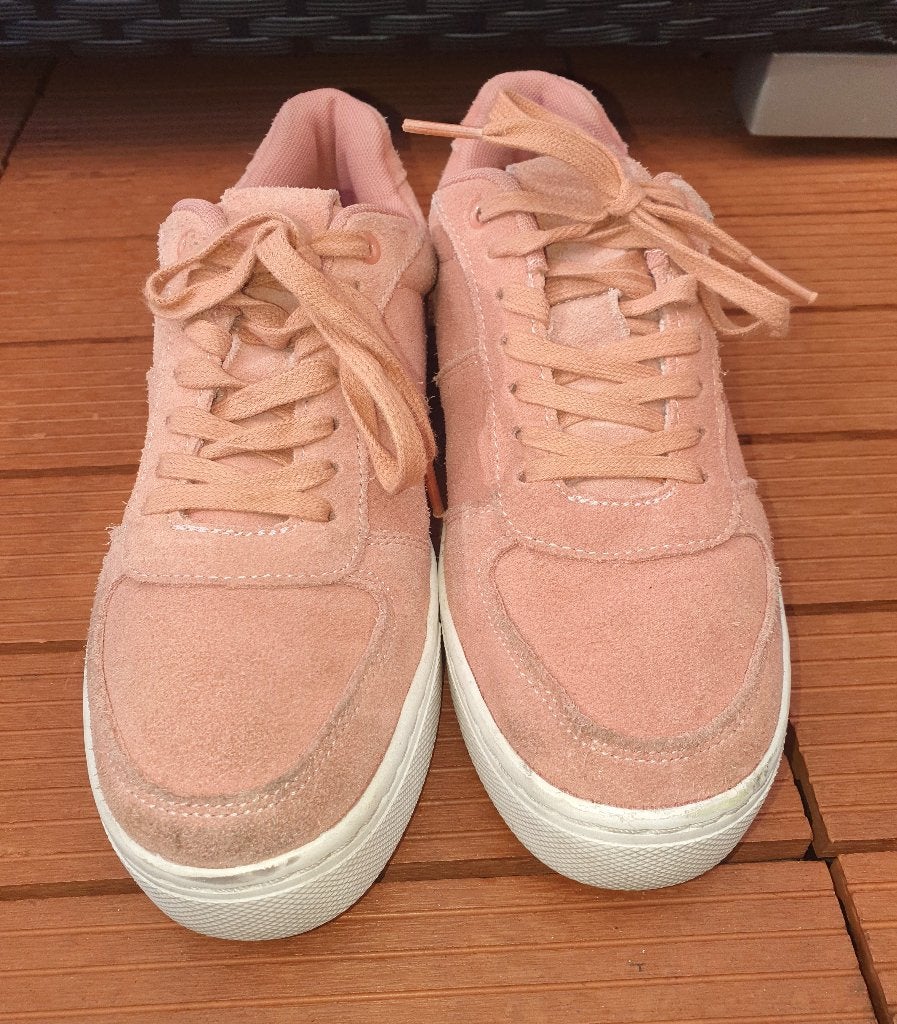 H&M mt.39 sneakers roze suede leer met witte rubber zool, H&M, Ophalen of Verzenden, Sneakers of Gympen, Roze