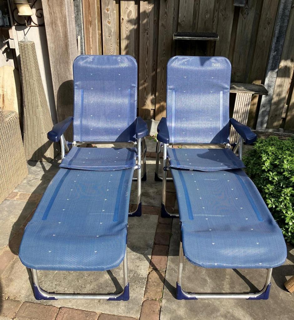 Crespo standenstoelen met voetenbankje, Ophalen, Gebruikt, Campingstoel