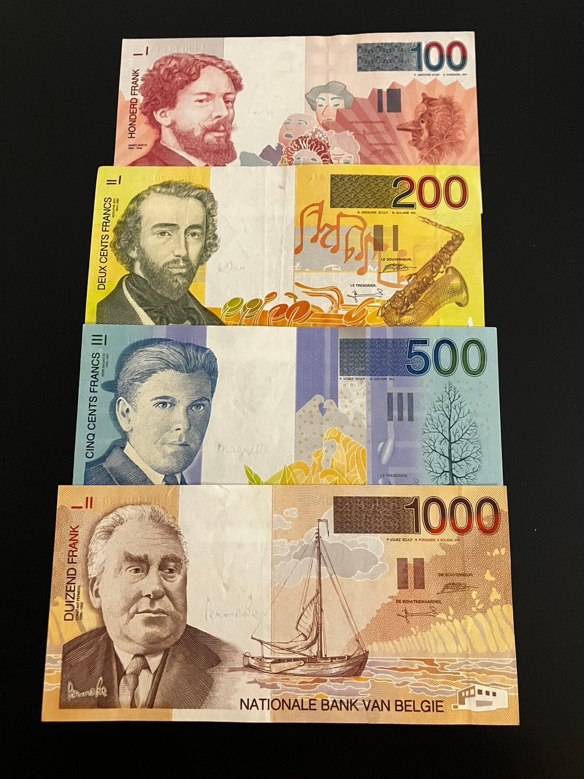 Zeer mooie set belgische francs - 4 stuks, Ophalen of Verzenden