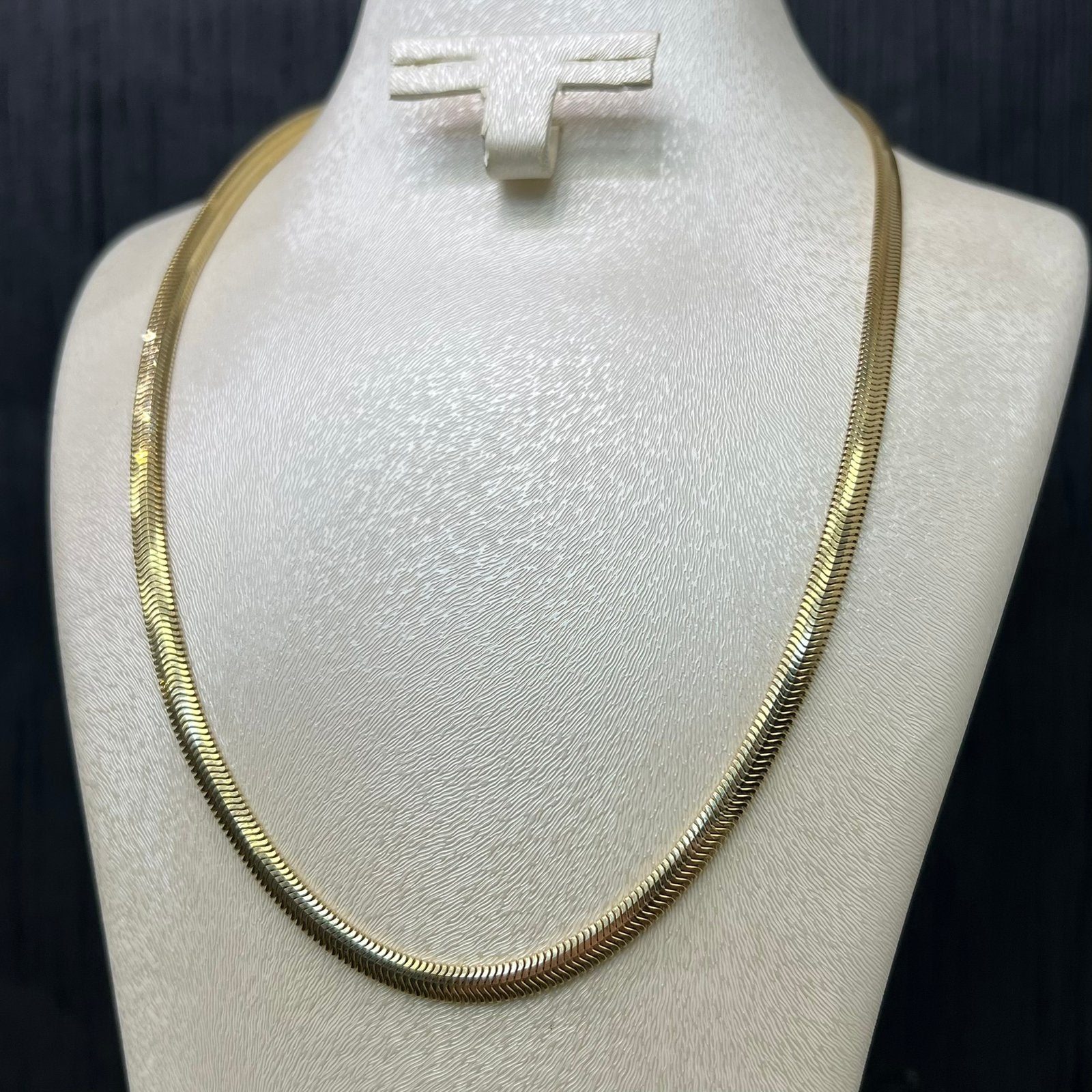 14k gouden ketting collier slang schakel, Ophalen of Verzenden, Zo goed als nieuw, Goud