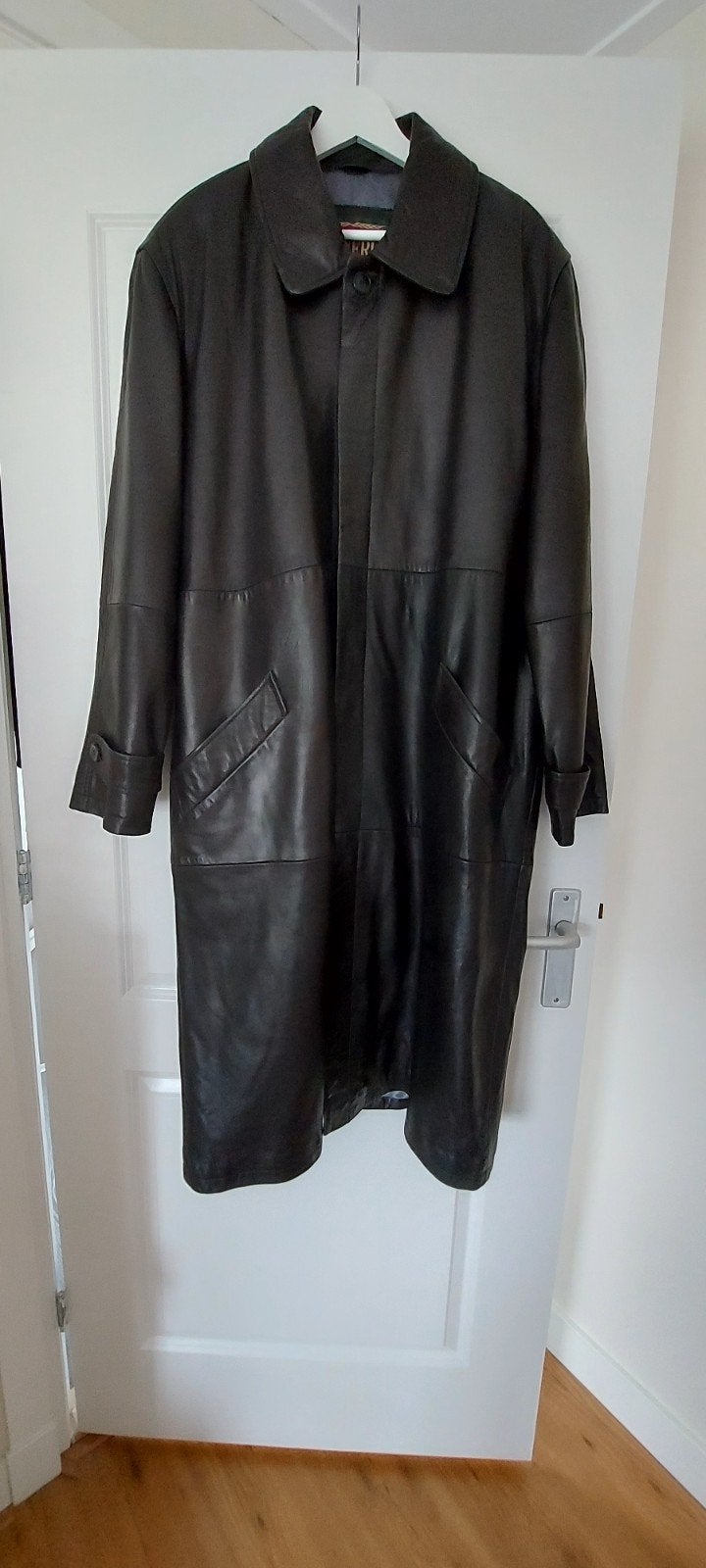 Lange Leren Jas Heren - Kaveri, Maat 56 (XL), Kleding | Heren, Jassen | Winter, Ophalen of Verzenden, Zo goed als nieuw, Maat 56/58 (XL)