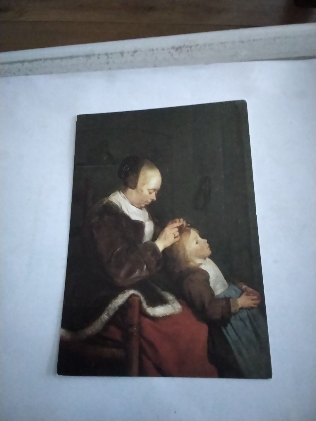 Oude Ansichtkaart: Gerard ter Borch - Moeder kamt haar kind, Ophalen of Verzenden, 1960 tot 1980, Gelopen