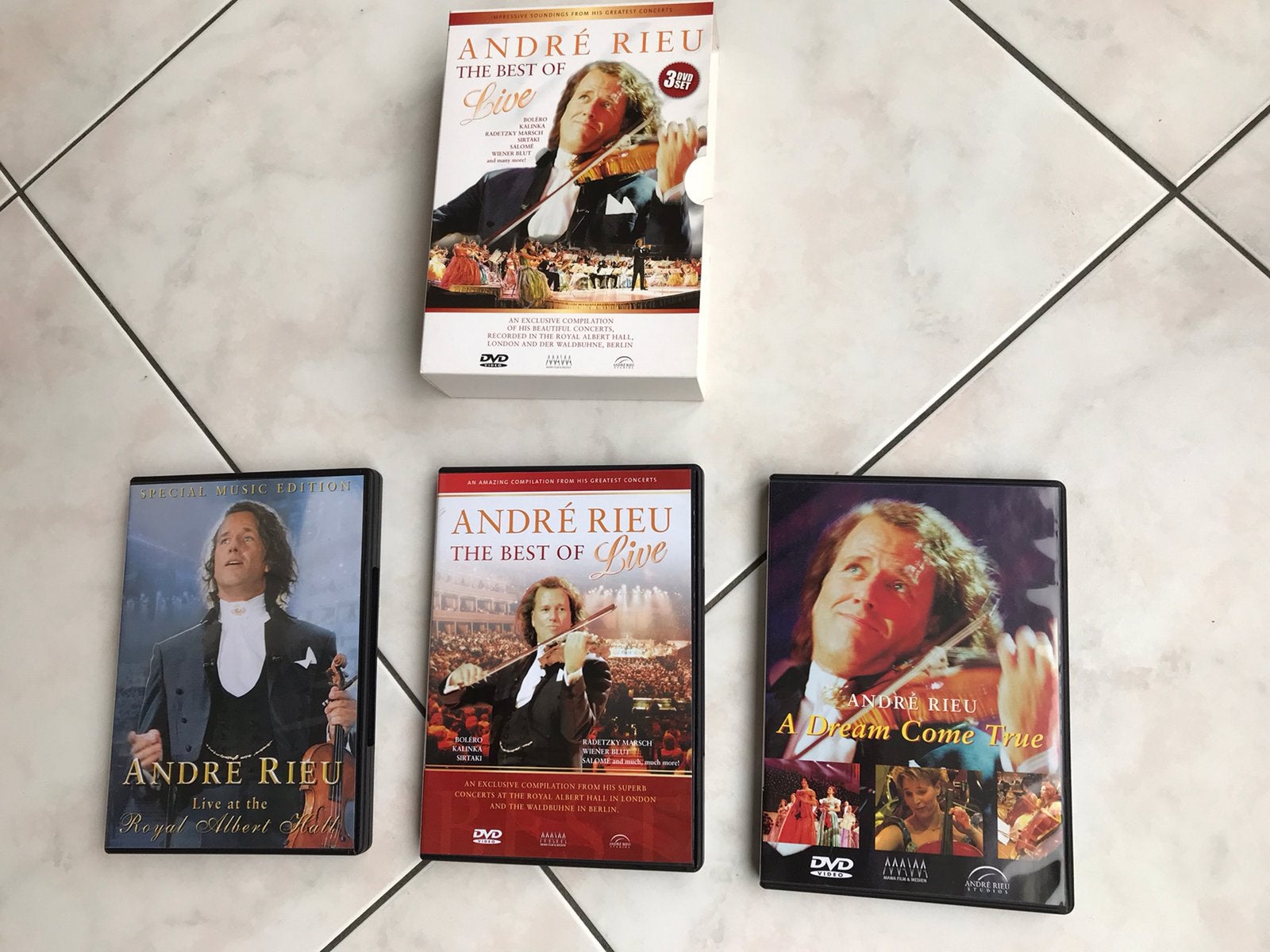 Andrė Rieu. ‘The best of live’ dvd box met 3 dvd’s, Cd's en Dvd's, Alle leeftijden, Ophalen of Verzenden, Zo goed als nieuw