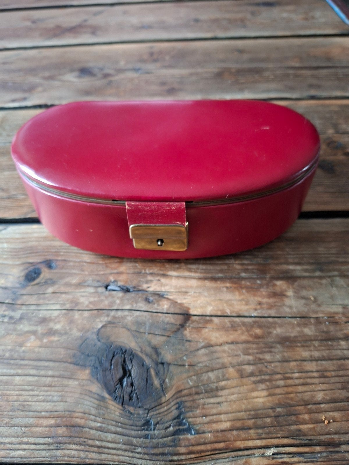 Retro authentieke juwelen doosje leer, Ophalen of Verzenden