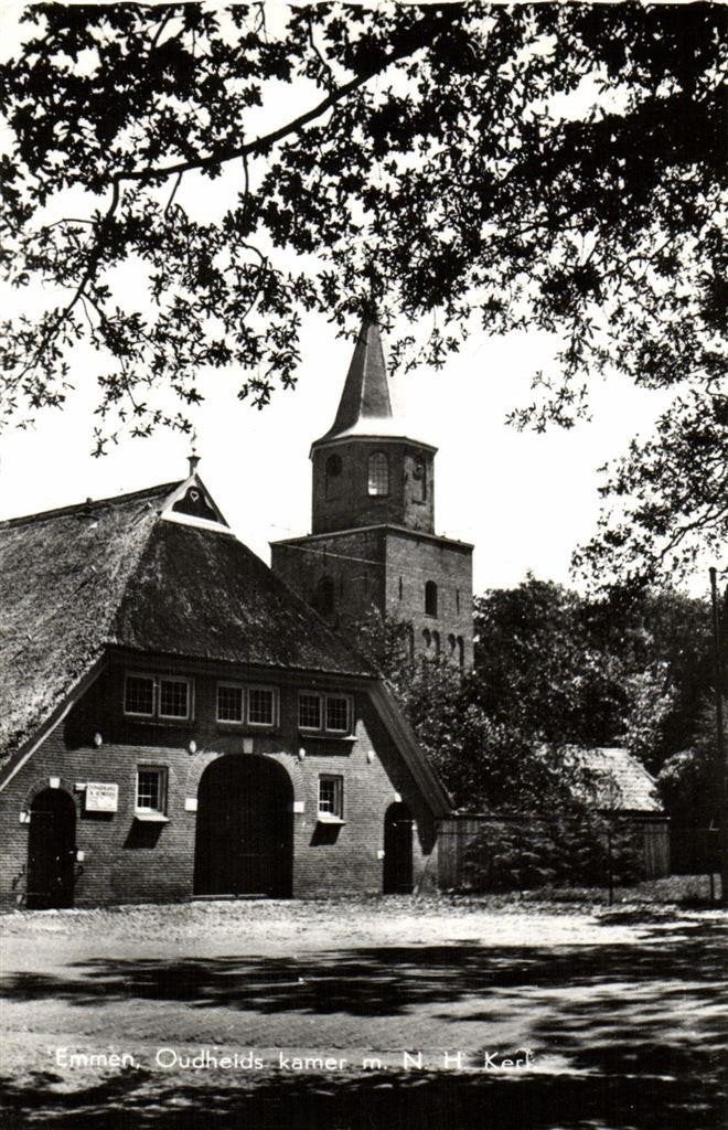 Emmen, Oudheids kamer m. N.H. Kerk - ongelopen, Ophalen of Verzenden, 1960 tot 1980, Ongelopen, Drenthe