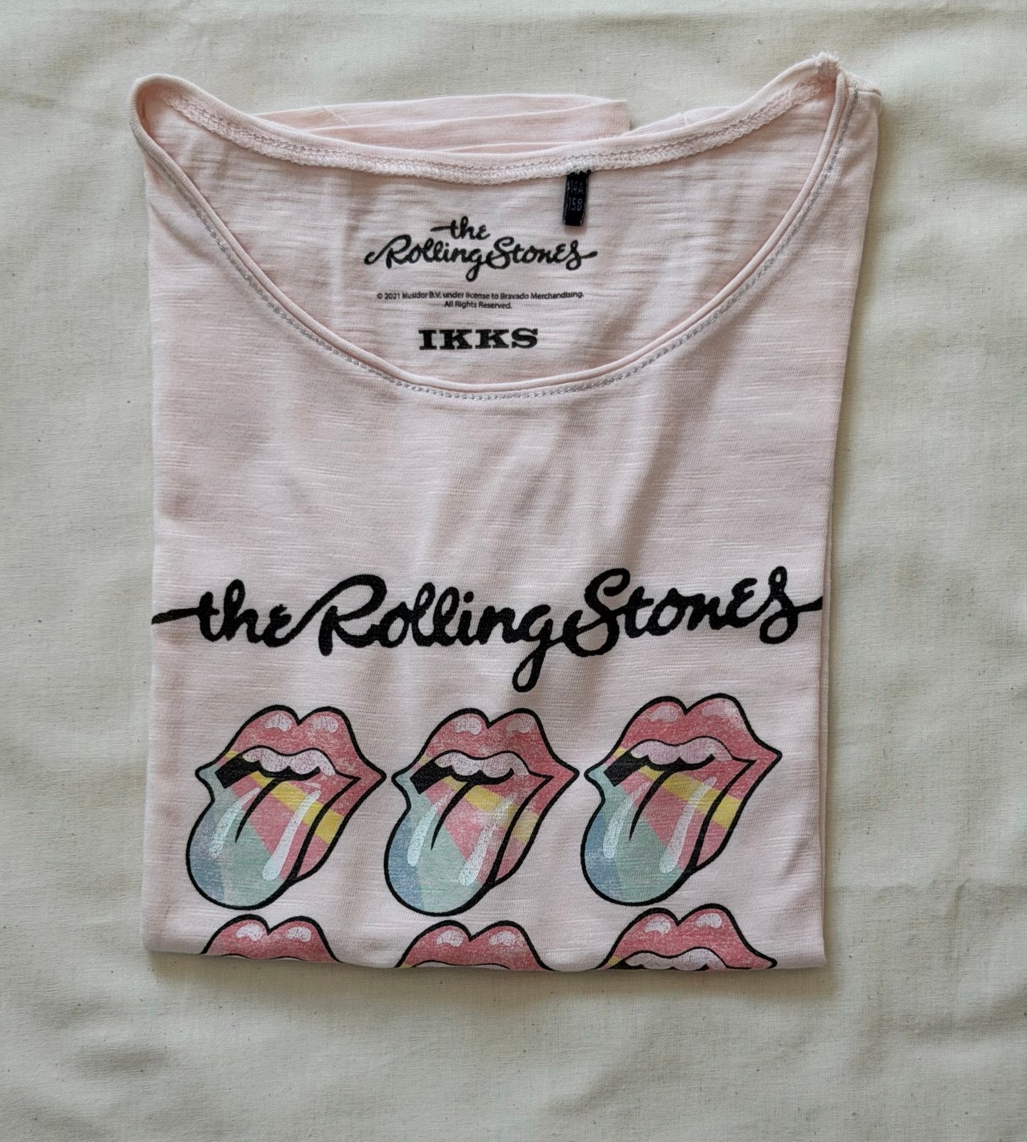 IKKS The Rolling Stones T-shirt Roze, Kinderen en Baby's, Ophalen of Verzenden, Zo goed als nieuw, Meisje, Shirt of Longsleeve