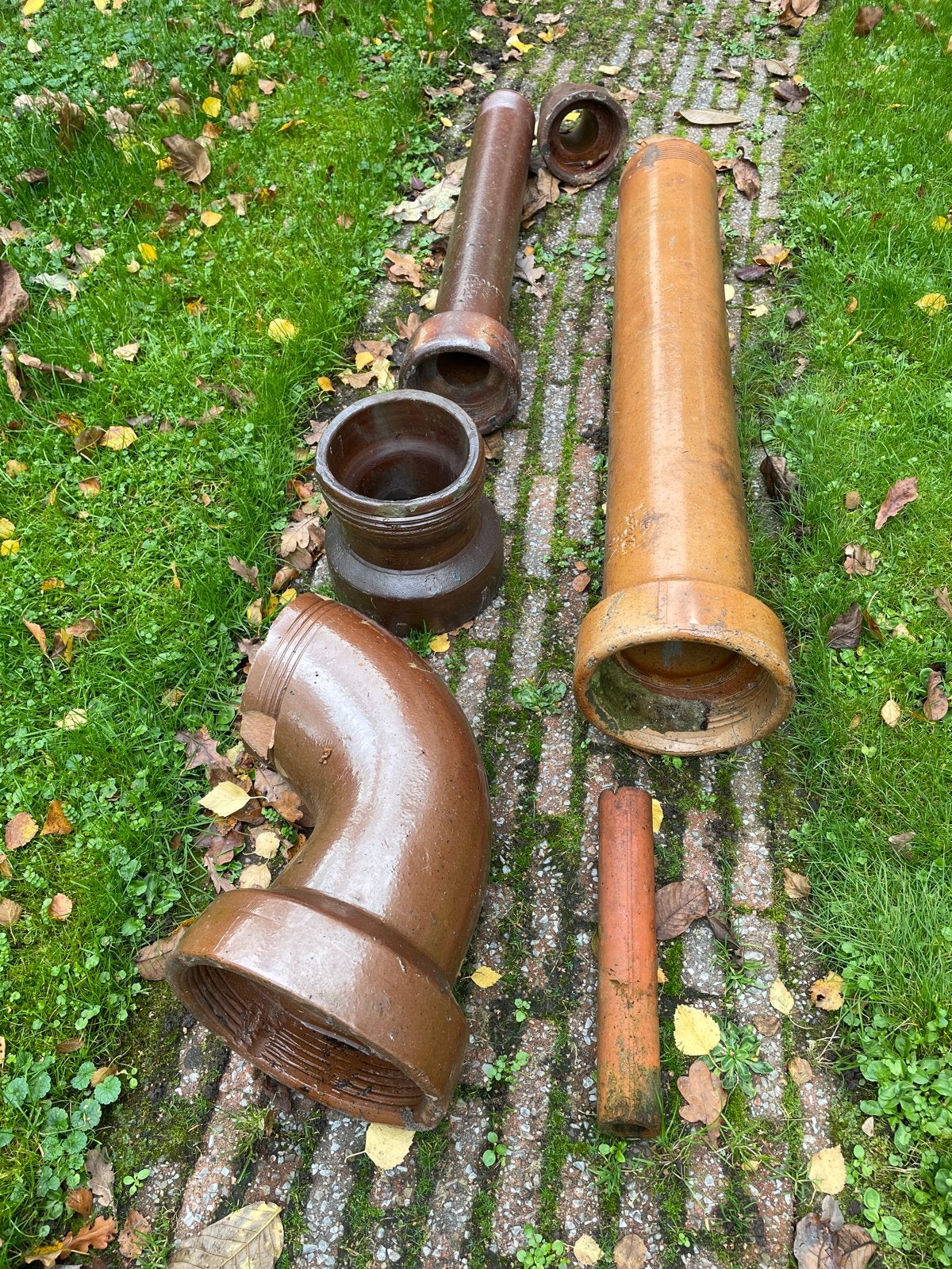 Oude stenen rioolbuizen en bochten, Ophalen, Gebruikt, Minder dan 2 meter, 80 mm of meer