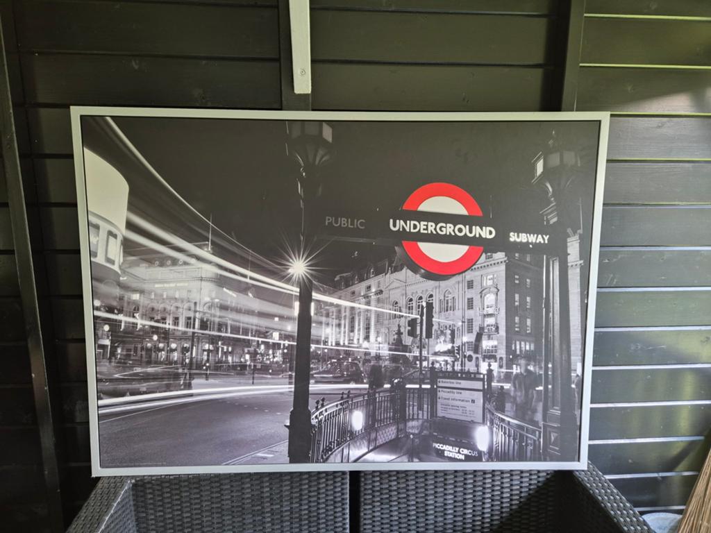 Wanddecoratie London, piccalilly circus, underground, Ophalen of Verzenden, Minder dan 50 cm, Schilderij, Minder dan 50 cm