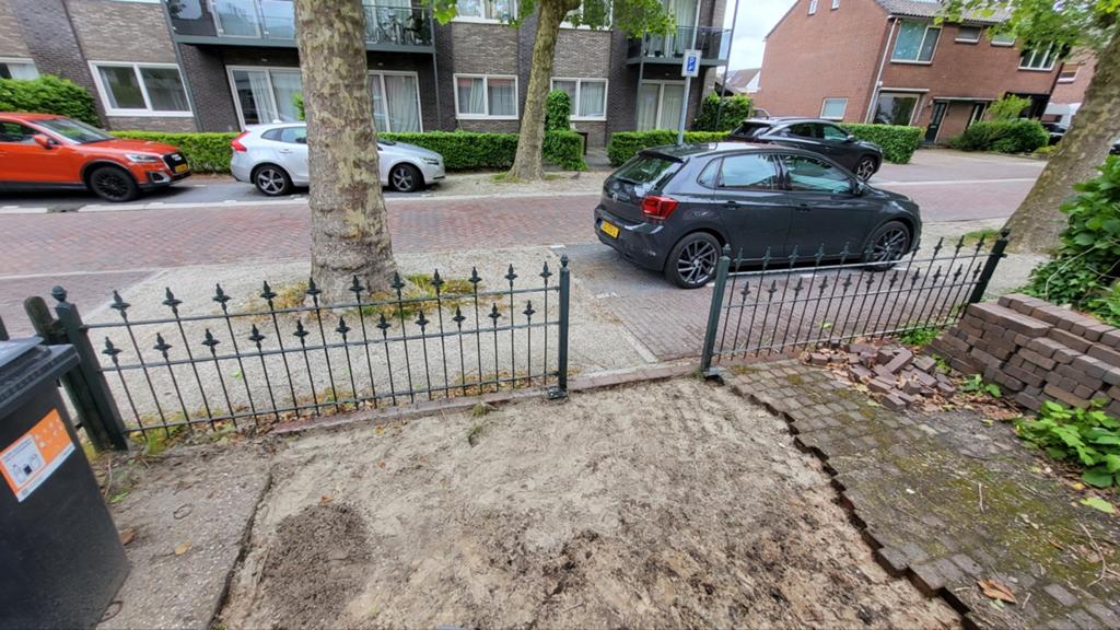 Stalen hekwerk circa 5 meter, Tuin en Terras, Tuinhekken en Hekwerk, Ophalen, Met poort, Gebruikt, Sierhekwerk