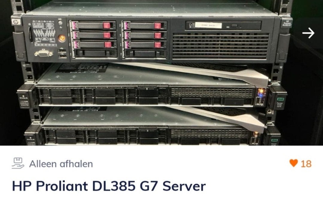 HP Proliant DL385 G7 Server met 4x 450GB HDD, 52GB RAM, Computers en Software, Ophalen, 64 GB, 1.8 TB, Niet werkend