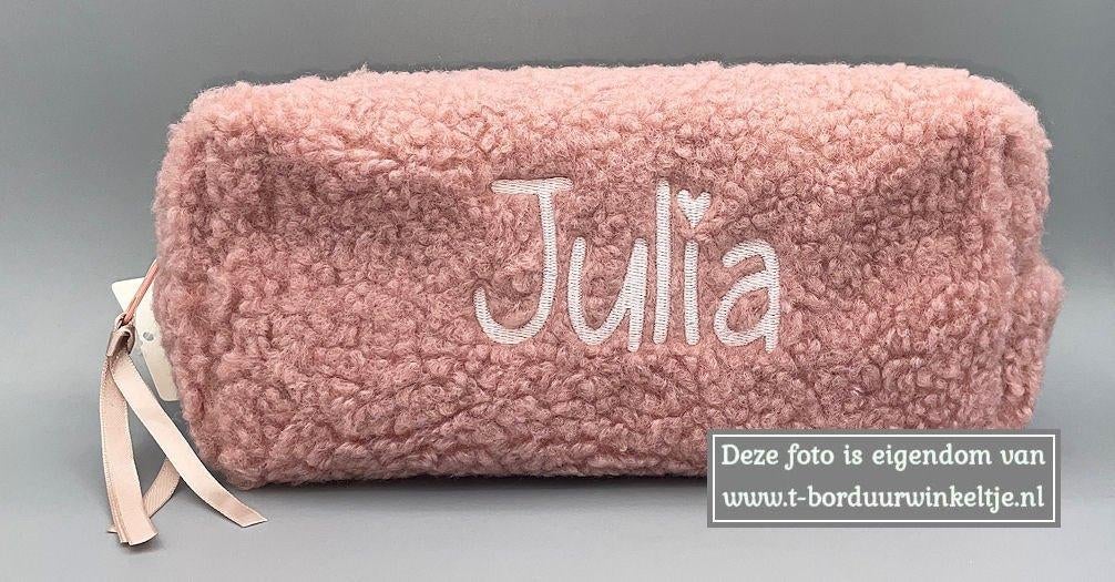 Etui teddy roze geborduurd met naam, Diversen, Ophalen of Verzenden, Nieuw