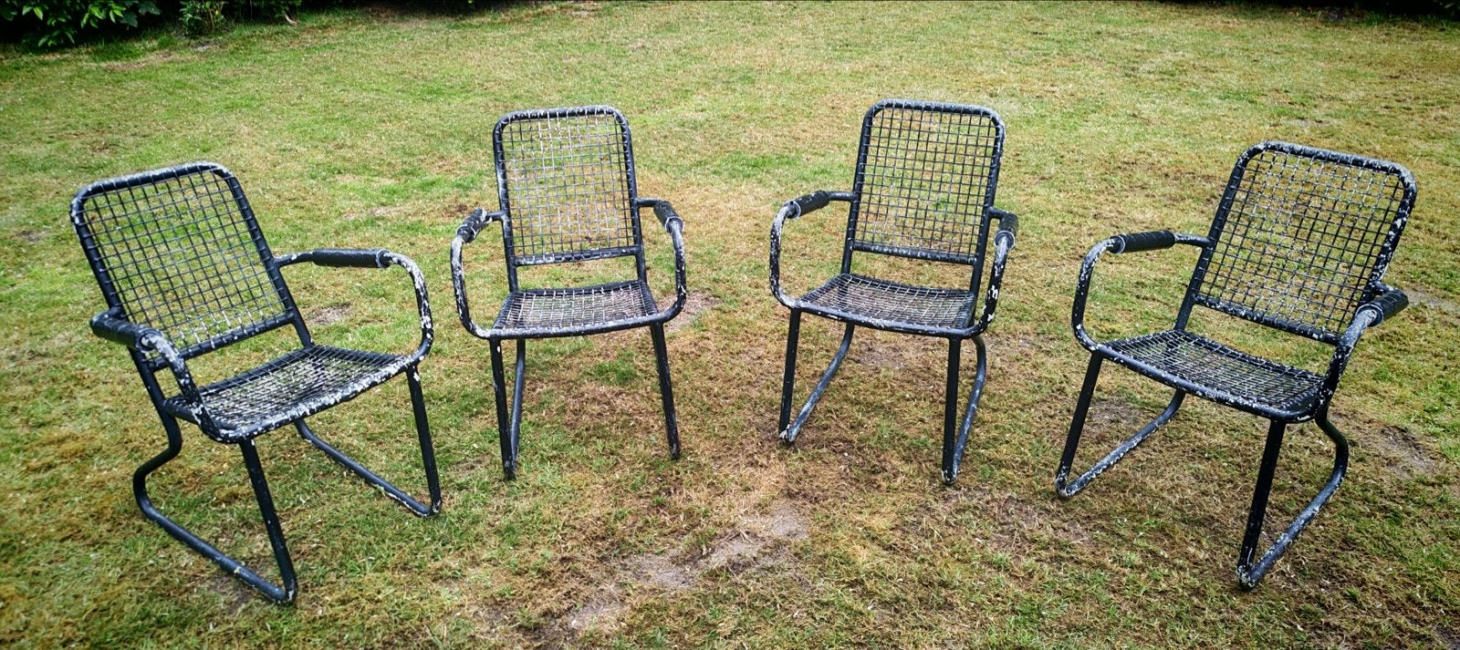 4 vintage industriële buisframe stoelen Car Katwijk., Ophalen, Gebruikt, Vintage, nederlands design. Terras stoelen Car Katwijk