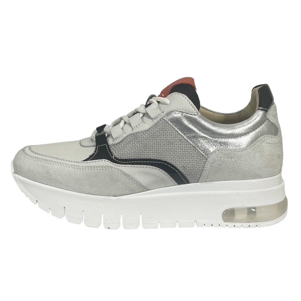 AQA maat 38 lerensneaker wit/platina/zwart gratis verzenden, Verzenden, AQA, Wit, Info@aqa-shoes.nl