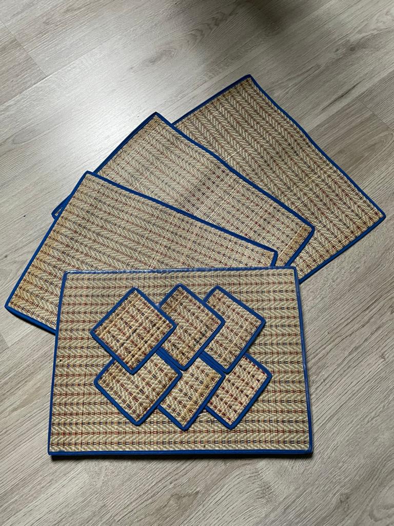 Rotan placemats set van 6 stuks NIEUW. Kleur blauw., Ophalen of Verzenden, Nieuw, Blauw