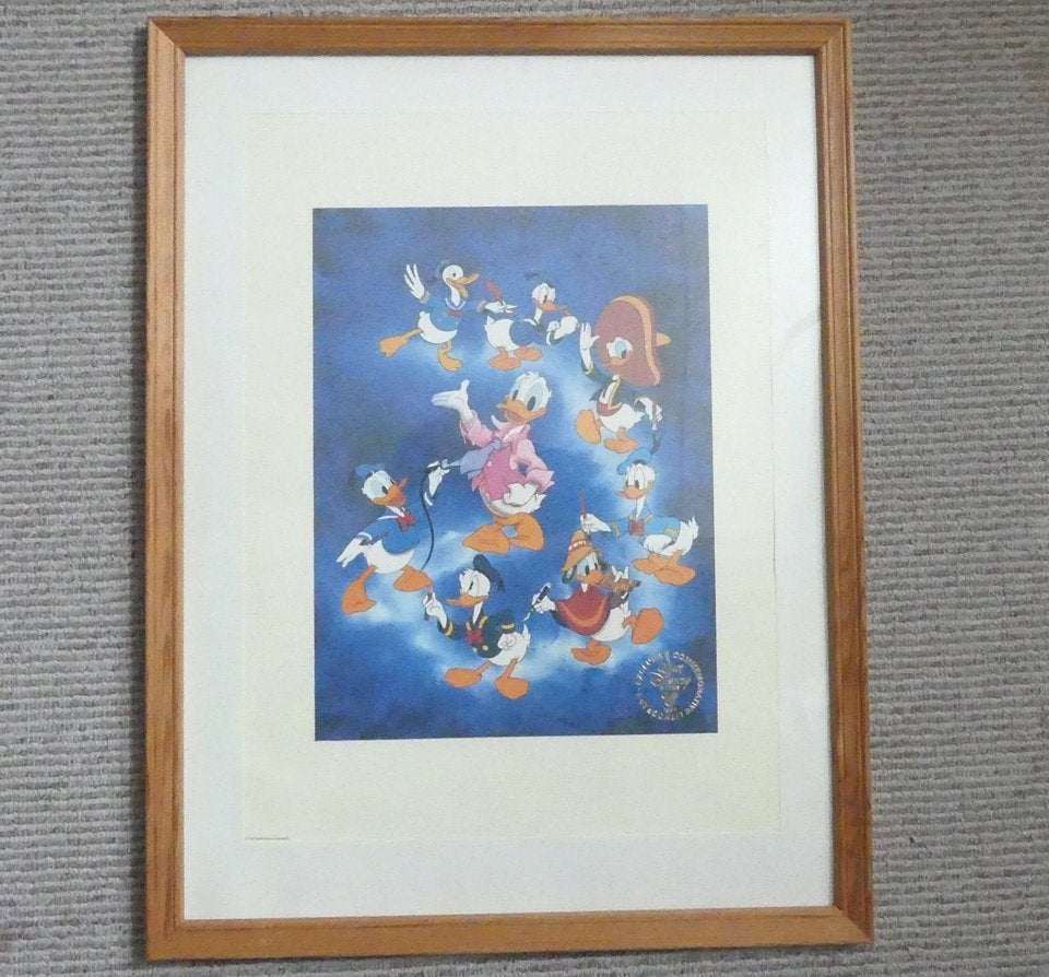 Walt Disney litho print Donald Duck 1994, Ophalen of Verzenden, Donald Duck, Gebruikt, Plaatje of Poster