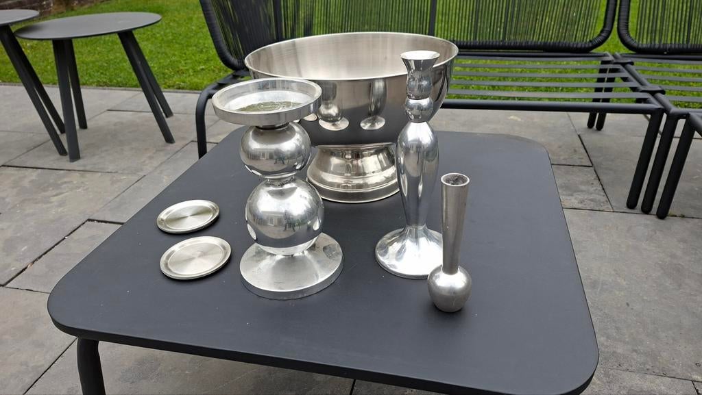 Aluminiun kandelaren en standaard voor kaarsen, Ophalen, Minder dan 25 cm