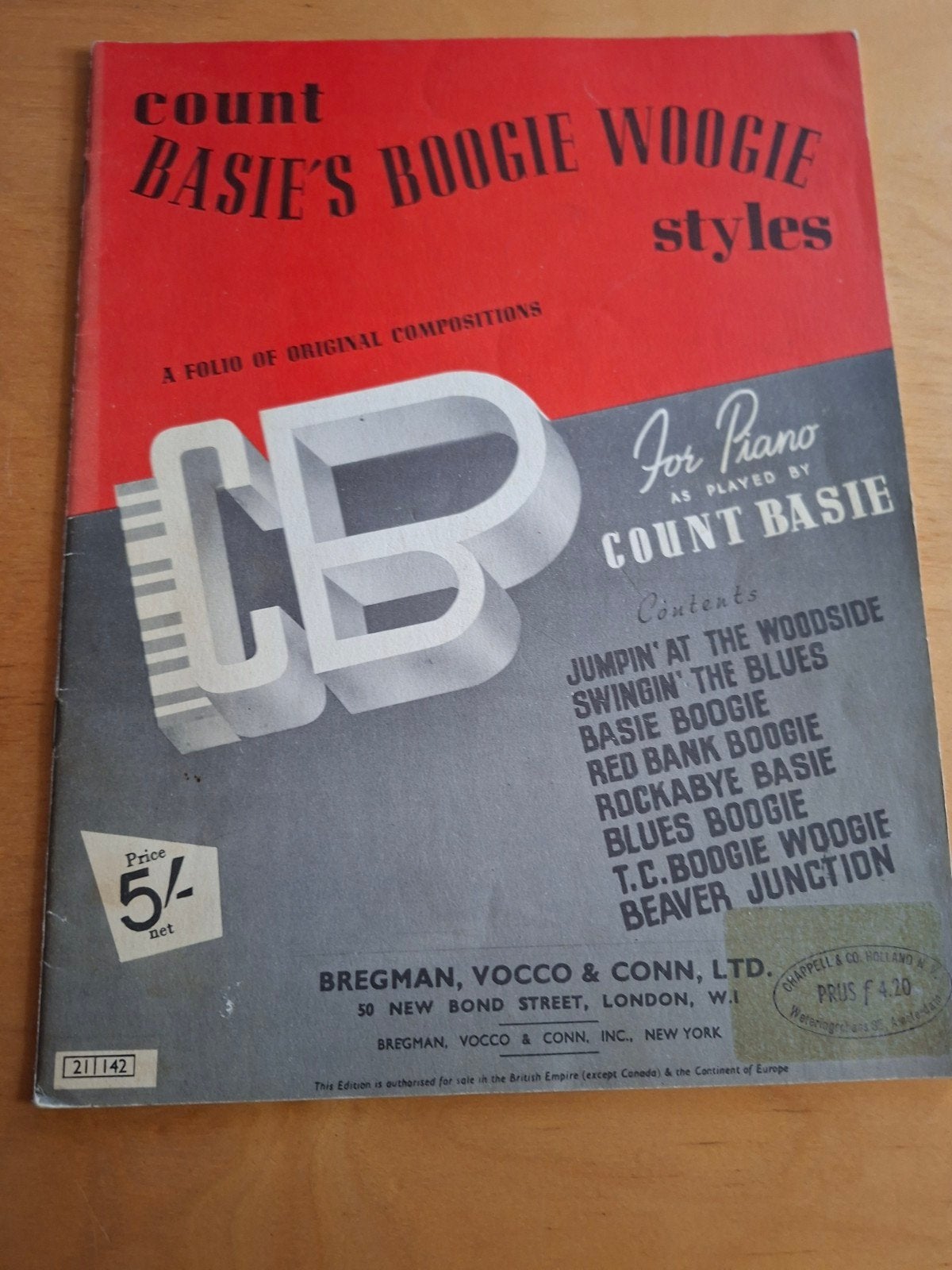 Count Basie's Boogie Woogie Styles - Pianobladmuziek, Gebruikt, Ophalen of Verzenden, Artiest of Componist, Jazz
